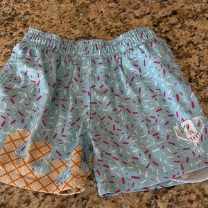 B101 Light Blue Patterned Icecream Shorts with Pink & White Sprinkles YM